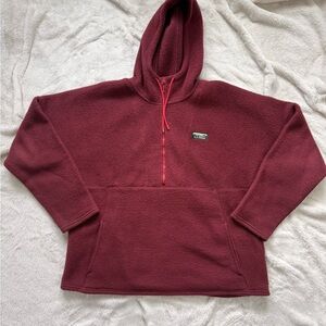 L.L. Bean Women's Maroon Zip-Up Fleece Sweater